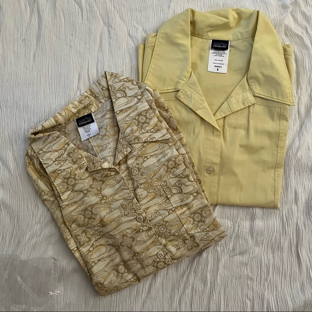 2 yellow Patagonia  women’s shirts size 6